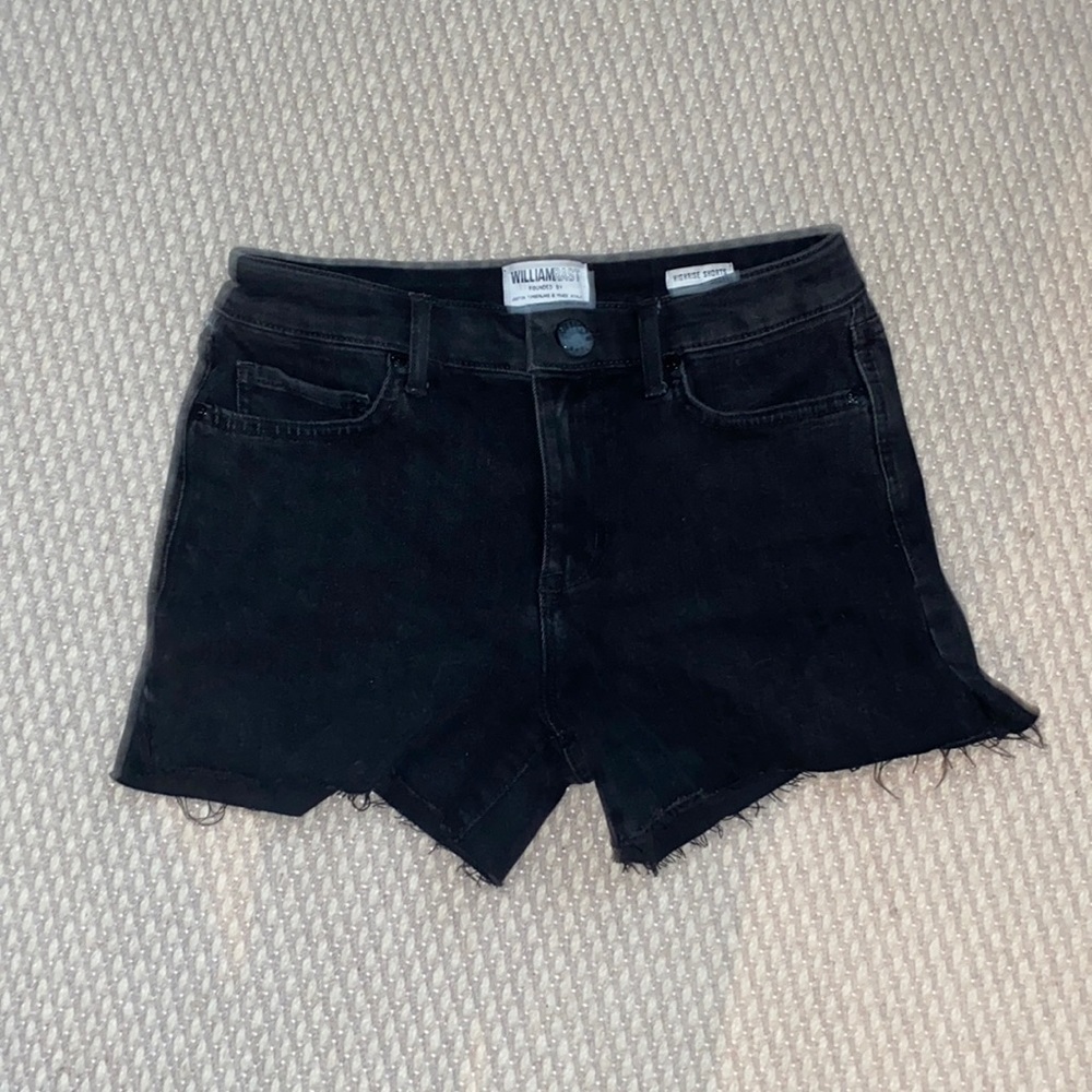 Black denim shorts